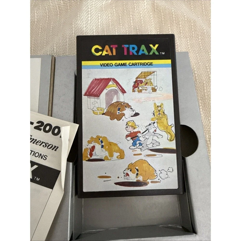 Arcadia 2001 Cat Trax by Emerson 1982 Video Game Cartridge 1 Complete Box